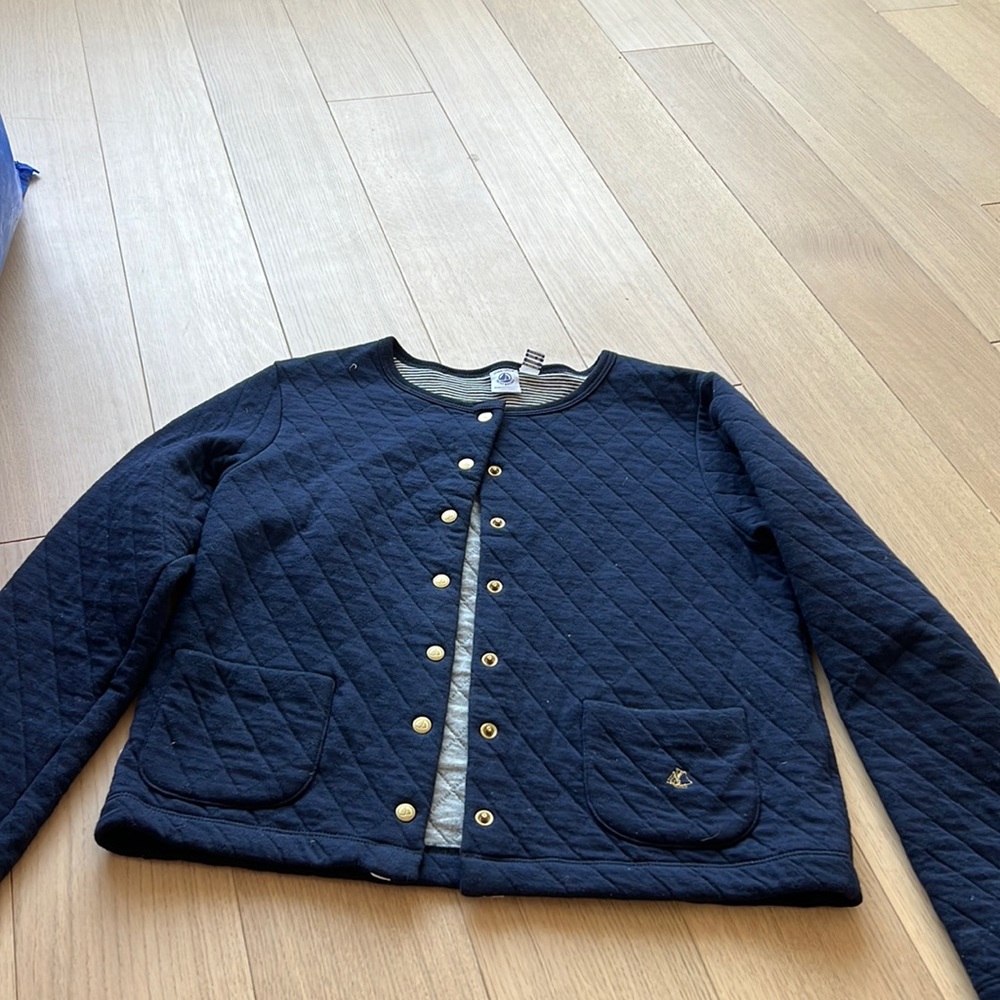 Navy Petite Batau spring cardigan size 12